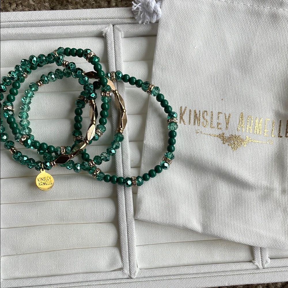 Kinsley Armelle Green Beaded Charm Bracelets (set)